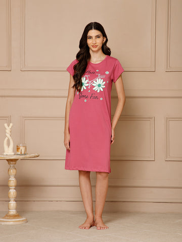 Cotton Knee Length Night Dress (MM-3103-5)