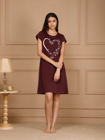 Cotton Knee Length Night Dress (3108-3)