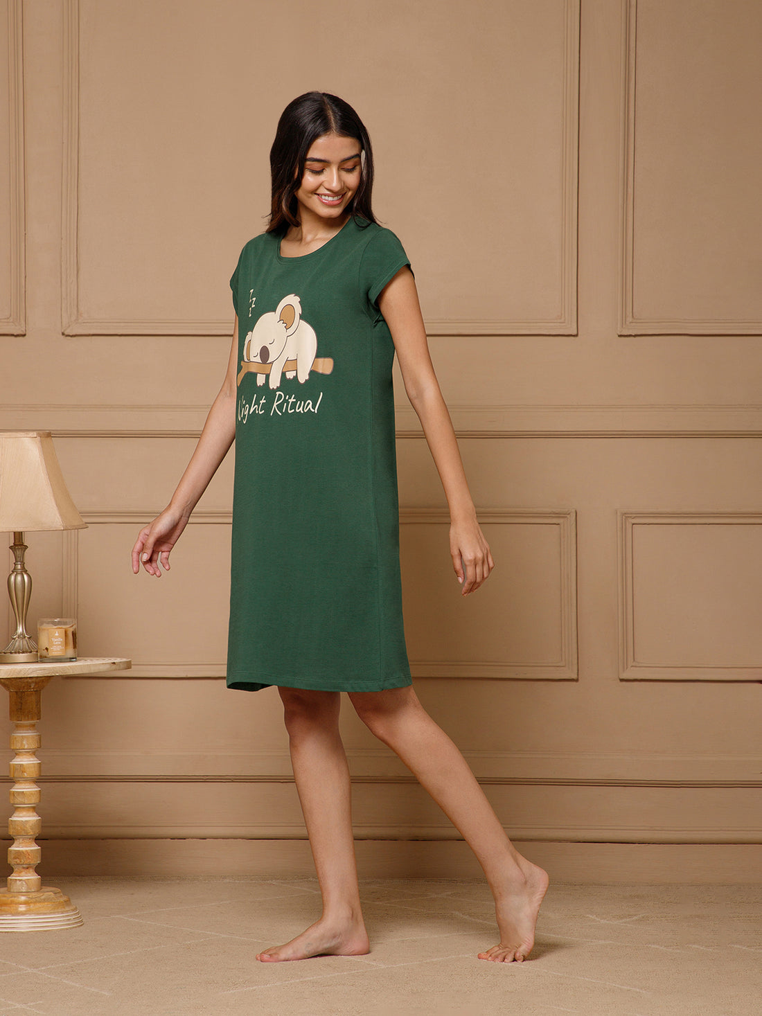 Cotton Knee Length Night Dress (3109-2)