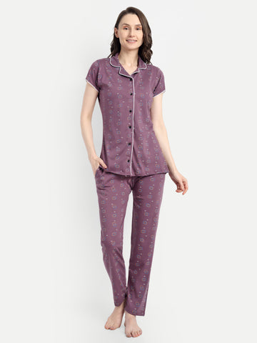 Women's Cotton Square Night Suit Set (919)